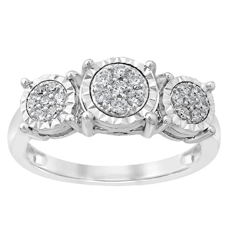 1/4 Carat Diamond Ring set in Sterling Silver