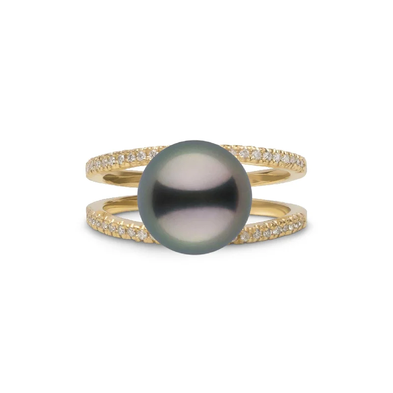 Bridge Collection 10.0-11.0 mm Tahitian Pearl and Diamond Ring