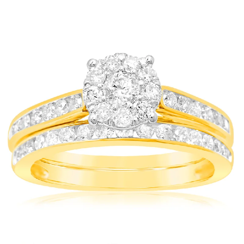 Luminesce Lab Grown 9ct Yellow Gold Bridal Set in 1 Carat Diamond