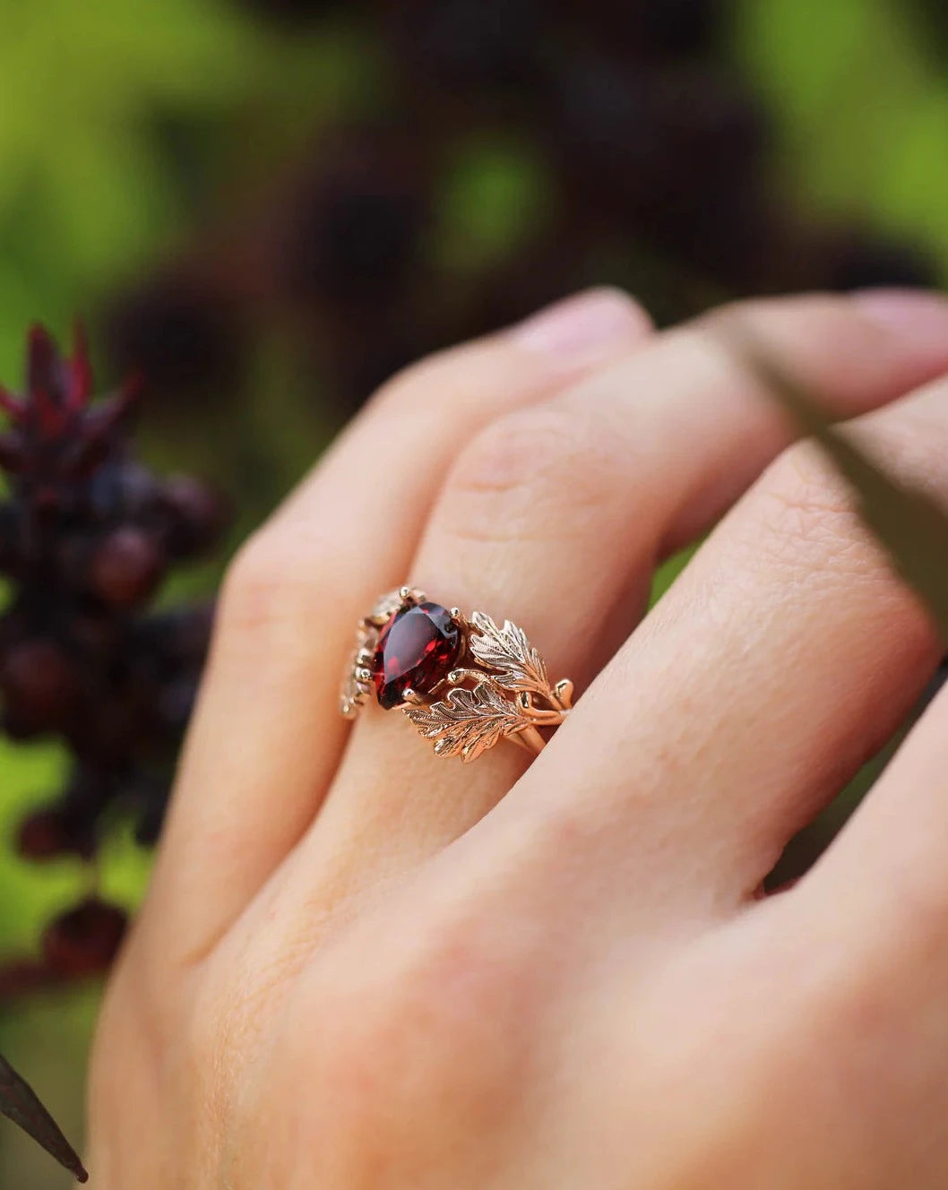 Fiery Garnet Gem Ring