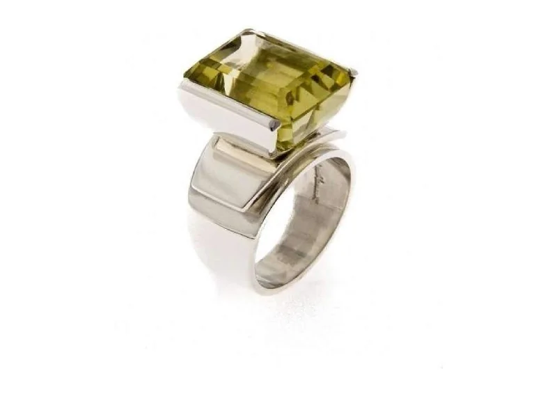 Sterling Silver & Lemon Quartz Ring