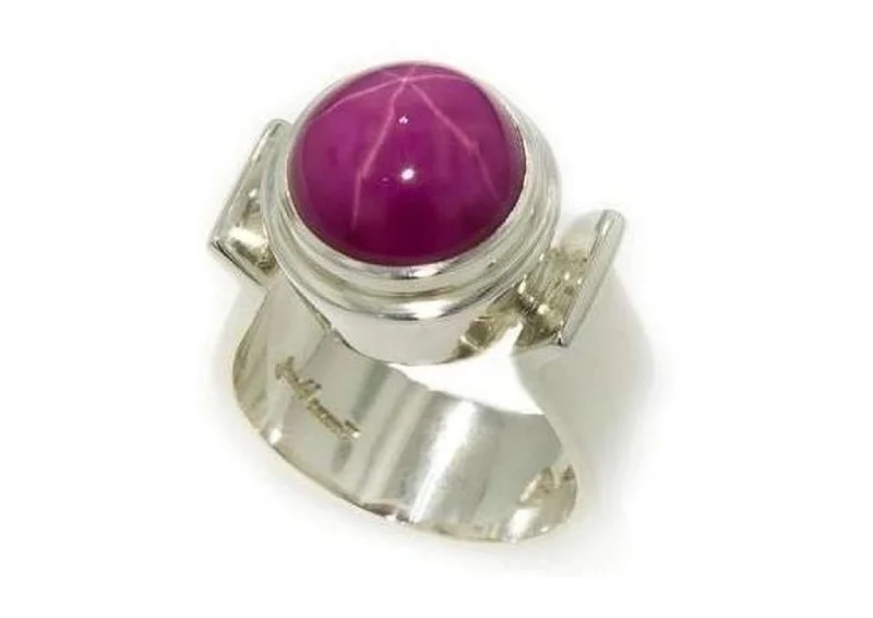 Star Ruby Ring, Sterling Silver