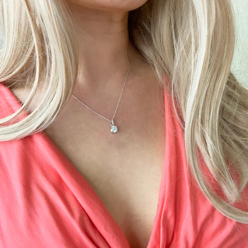 1 ctw Accented Round Solitaire Necklace