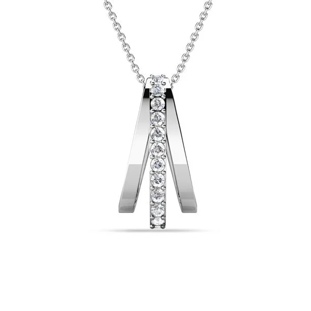 Bella 18k White Gold Plated Necklace with Swarovski Crystals