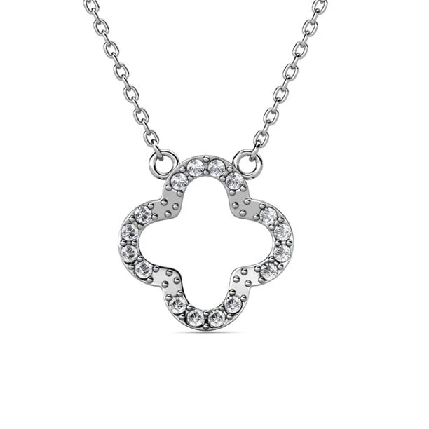 Cassandra 18k White Gold Plated Necklace with Swarovski Crystals