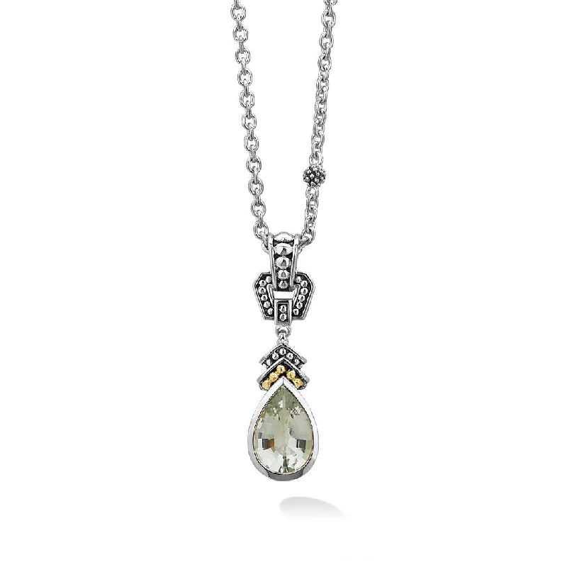 Caviar Color Prasiolite Pendant Necklace