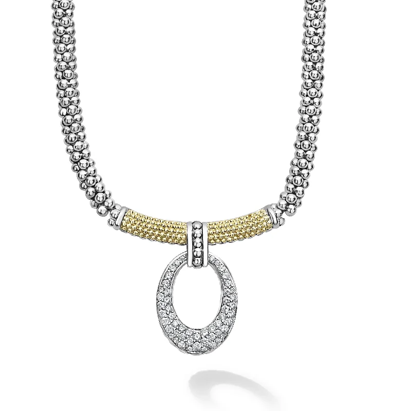 Caviar Lux Diamond Oval Caviar Necklace