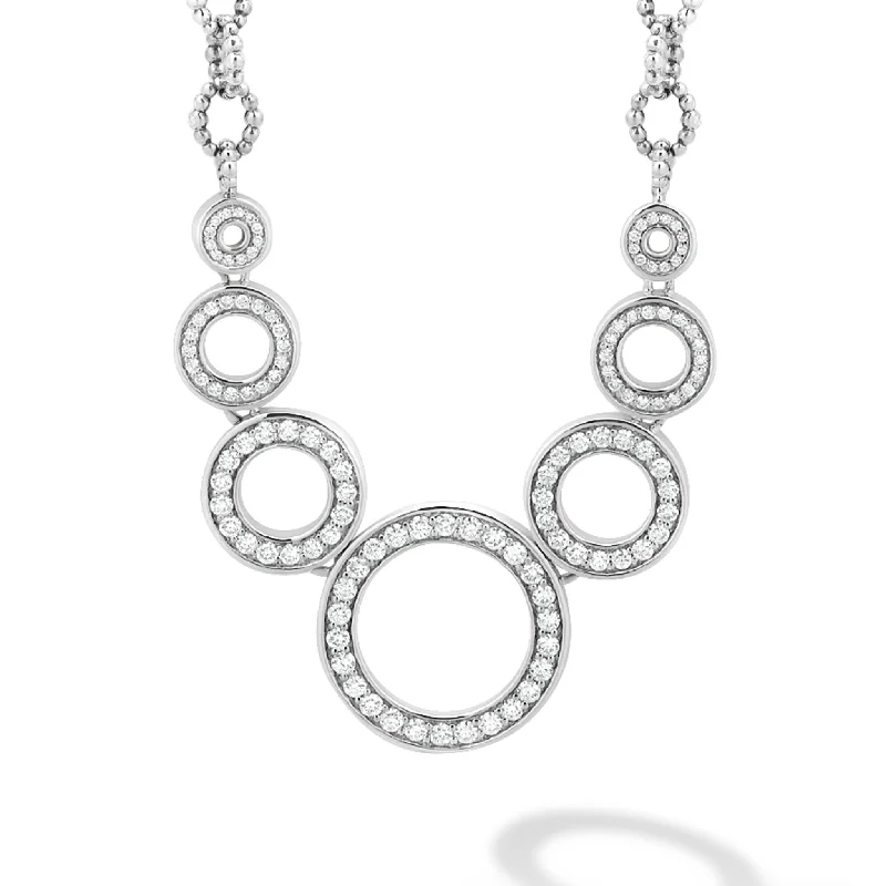 Caviar Spark Seven Circle Diamond Link Necklace