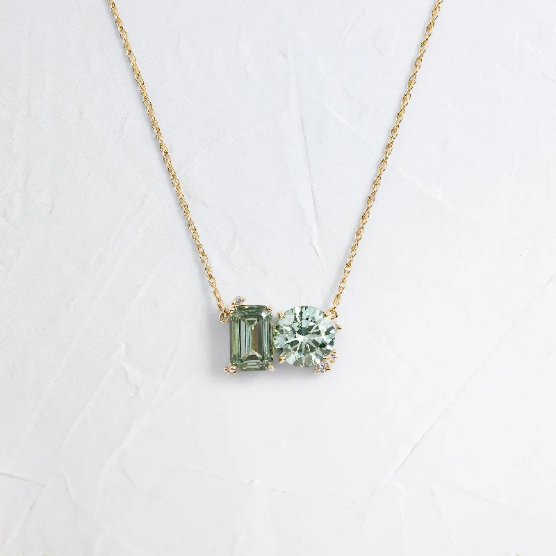 Cohort Necklace, 3.01ctw. Green Diamonds