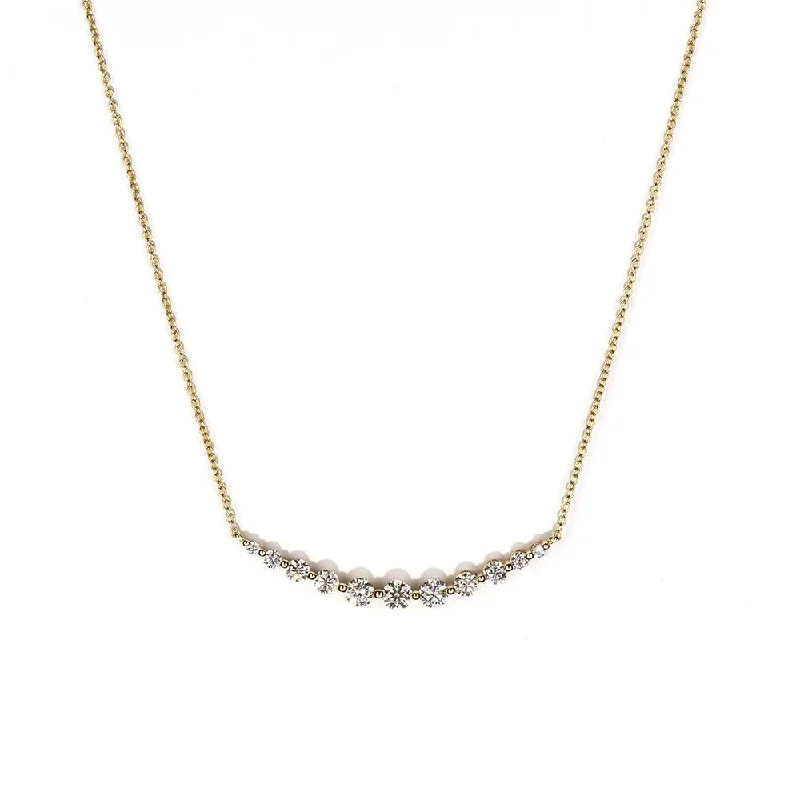 Floating Diamond Crescent Necklace