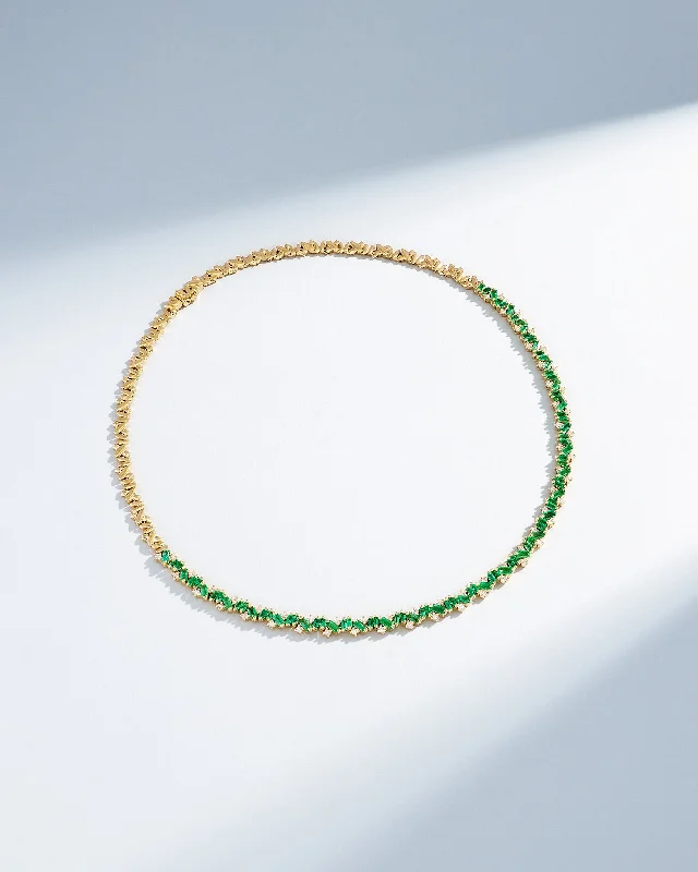 Frenzy Emerald Tennis Necklace