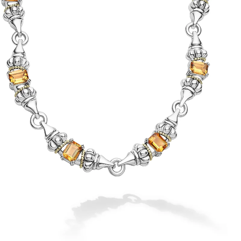 Glacier Citrine Caviar Beaded Necklace