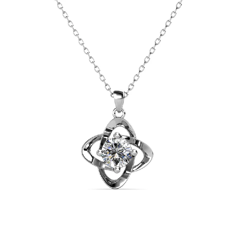 Infinity April Birthstone Diamond Necklace 18k White Gold Plated Silver Birthstone Necklace with Swarovski Crystal