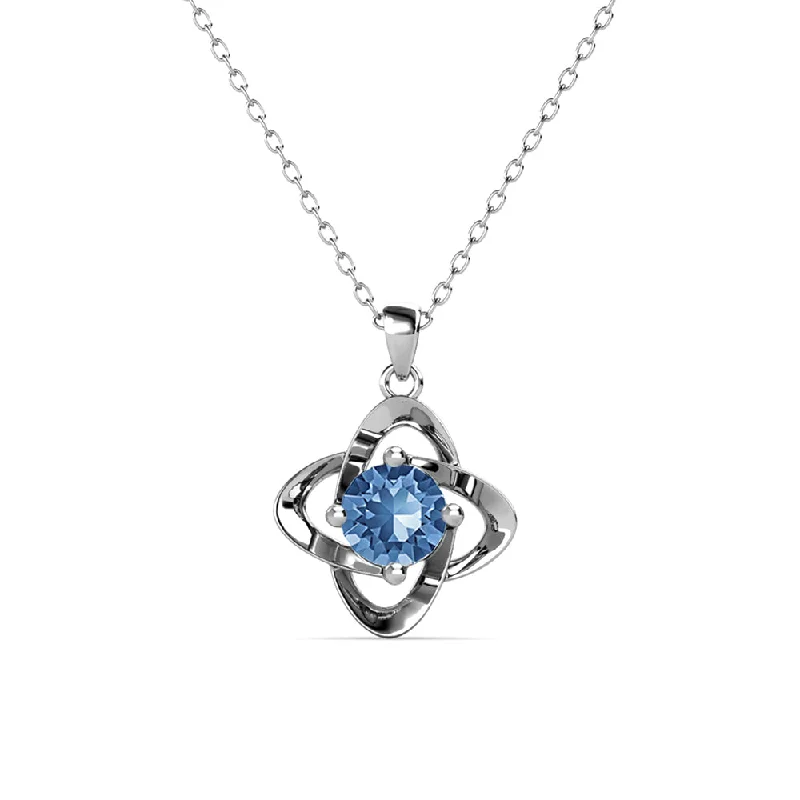 Infinity December Birthstone Diamond Necklace 18k White Gold Plated Silver Birthstone Necklace with Swarovski Crystal