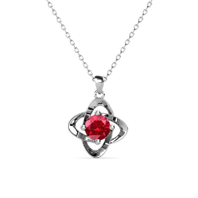 Infinity July Birthstone Diamond Necklace 18k White Gold Plated Silver Birthstone Necklace with Swarovski Crystal