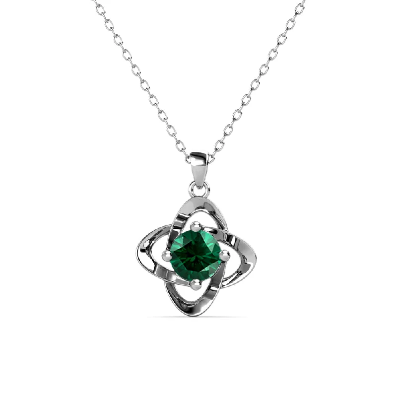 Infinity May Birthstone Diamond Necklace 18k White Gold Plated Silver Birthstone Necklace with Swarovski Crystal