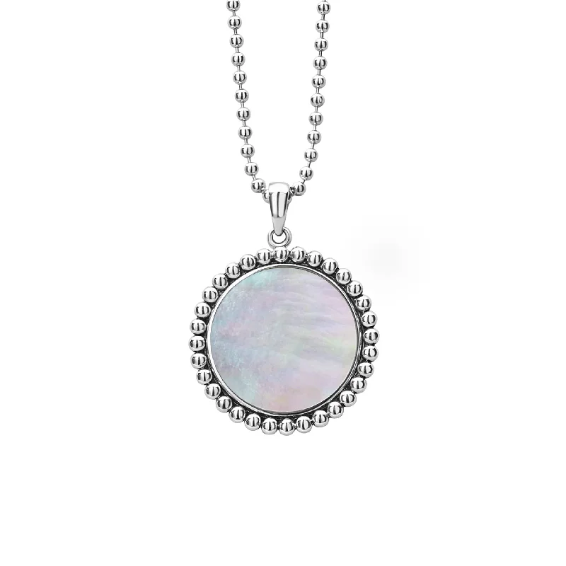 Maya Large Mother of Pearl Circle Pendant Necklace