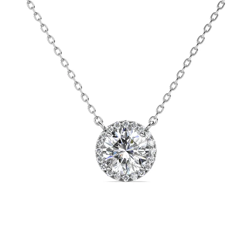 Moissanite by Cate & Chloe Sutton Sterling Silver Necklace with Moissanite Crystals