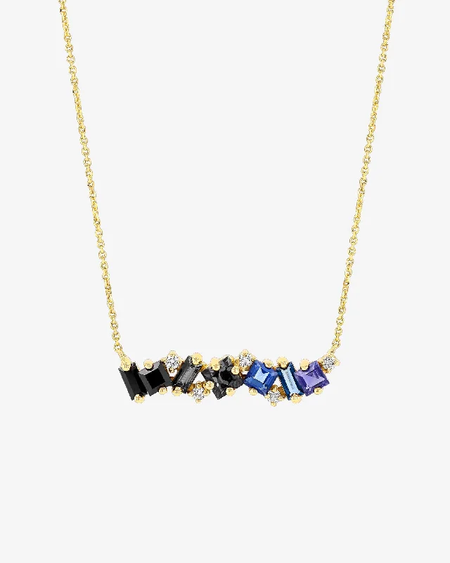 Nadima Dark Blue Ombre Milli Bar Pendant