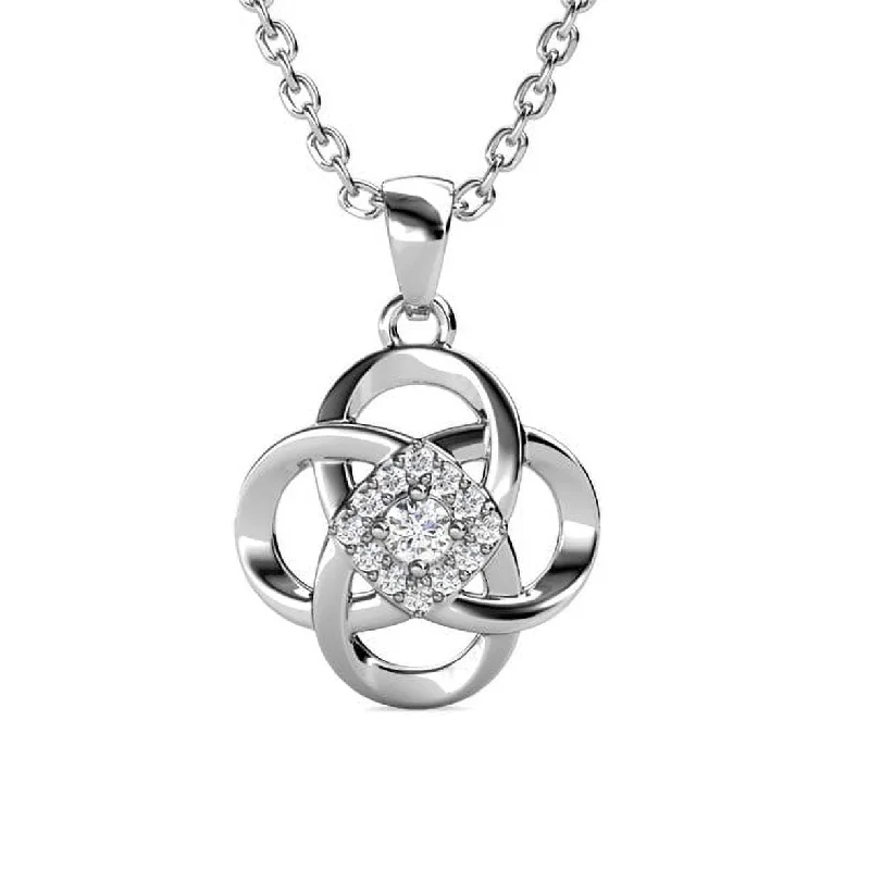 Nyssa 18k White Gold Plated Necklace with Simulated Diamond Crystals