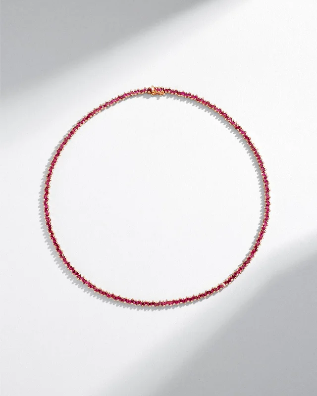 Princess Midi Ruby Tennis Necklace