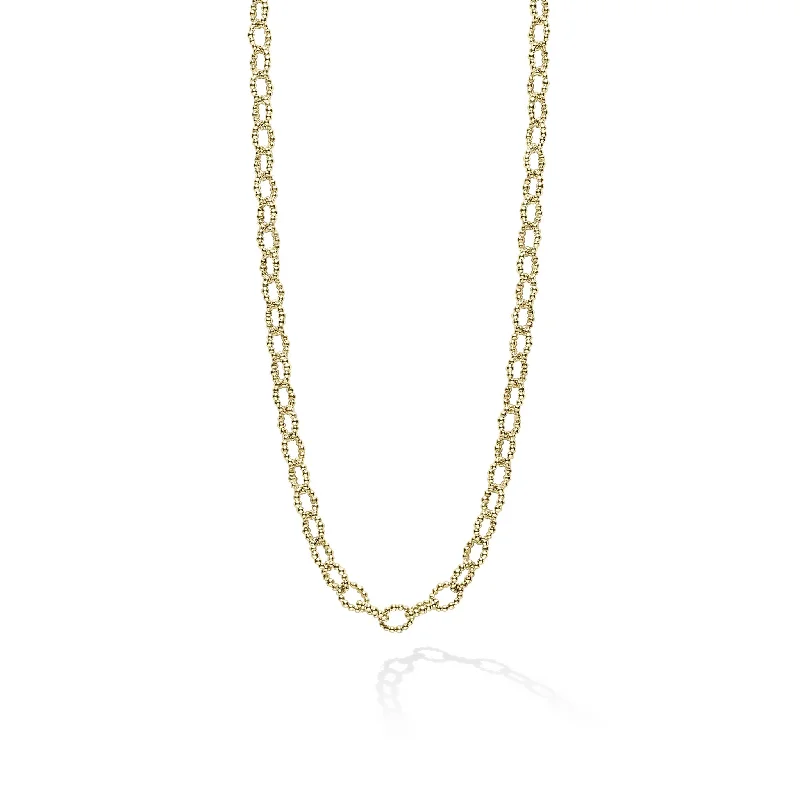 Signature Caviar 18K Gold Petite Link Necklace