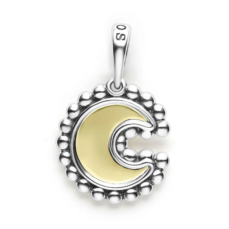 Signature Caviar Two-Tone Crescent Charm