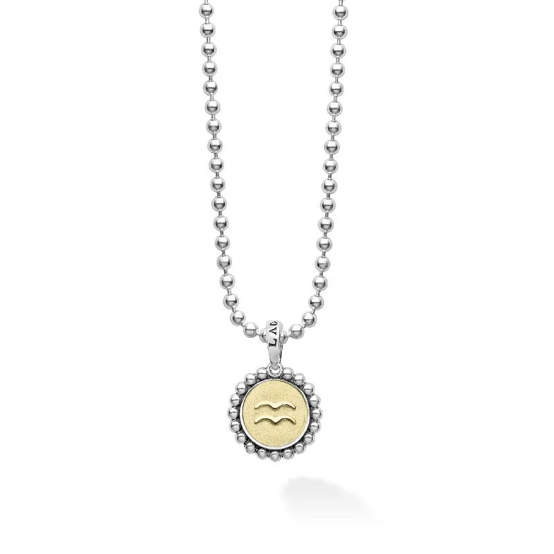 Signature Caviar Aquarius Zodiac Charm Necklace