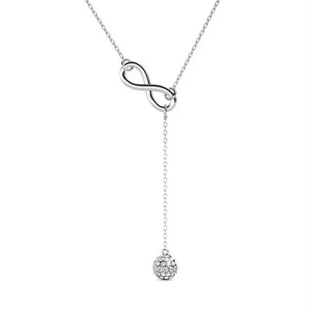 Sonya 18k White Gold Plated Silver Y-Necklace with Swarovski Crystals