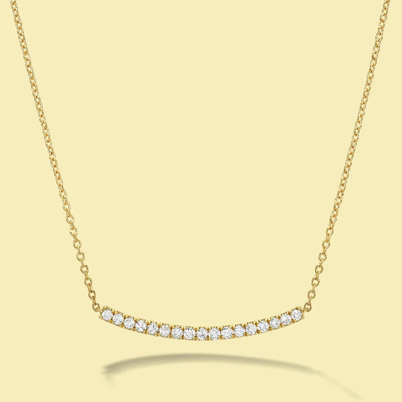 The Ace, Curved Bar Diamond Necklace