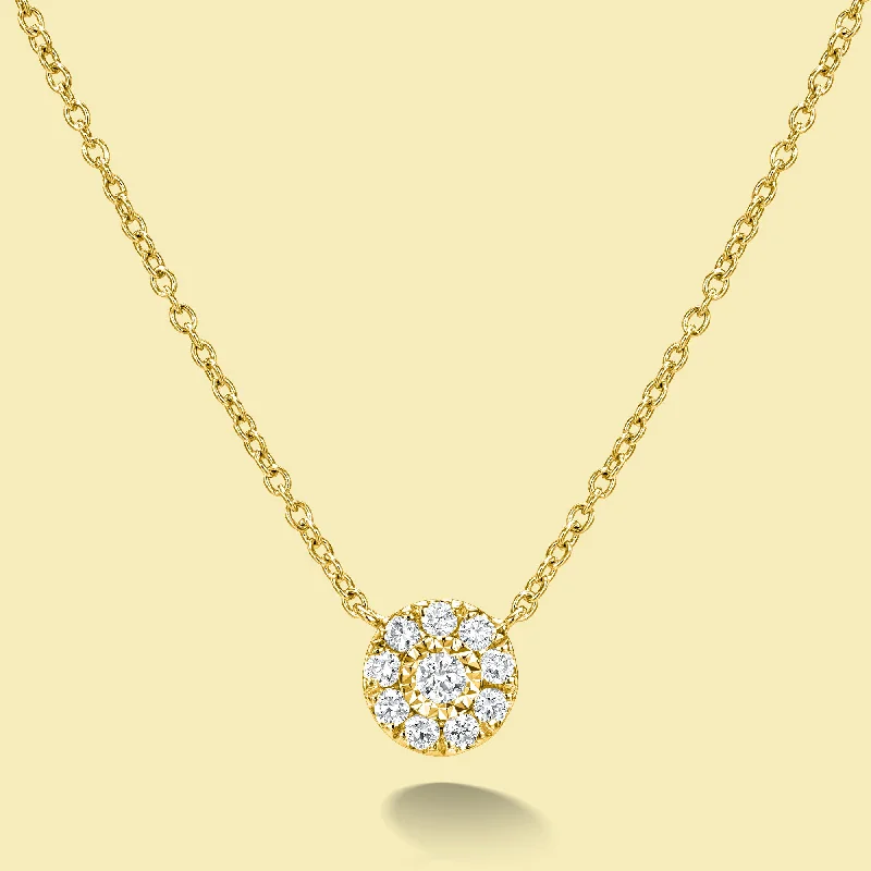 The Alia, Cluster Diamond Round Shaped Necklace