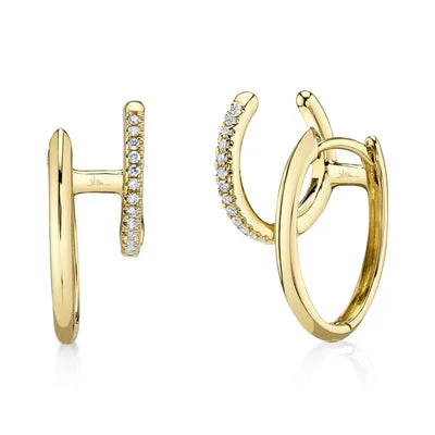 0.07CT DIAMOND DOUBLE HUGGIE EARRING