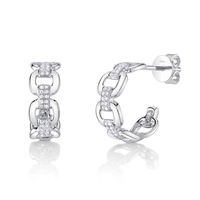 0.13CT DIAMOND LINK HUGGIE EARRING