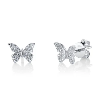 0.15CT DIAMOND BUTTERFLY STUD EARRING