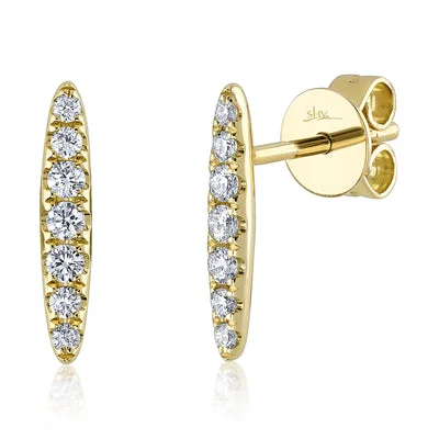 0.19CT DIAMOND BAR STUD EARRING