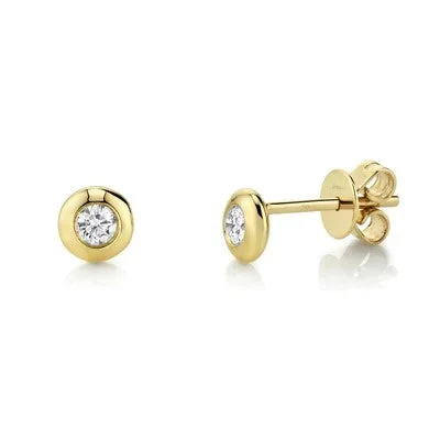 0.22CT DIAMOND BEZEL STUD EARRING