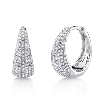 0.41CT DIAMOND PAVE HUGGIE EARRING