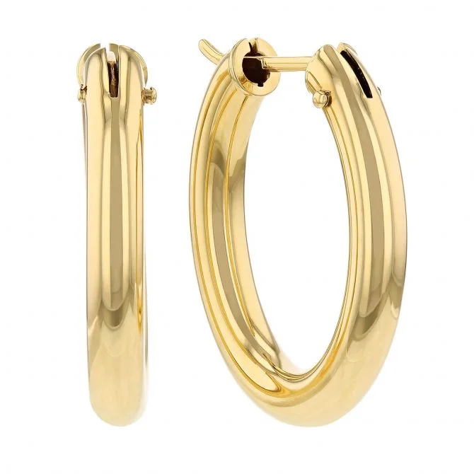 18K YELLOW DESINGER GOLD LARGE OVAL THE PERFECT HOOP® EARRINGS