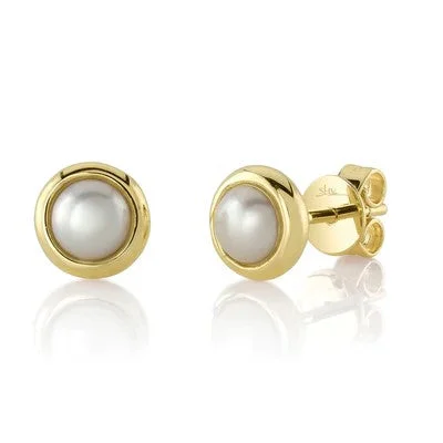 CULTURED PEARL CIRCLE STUD EARRING