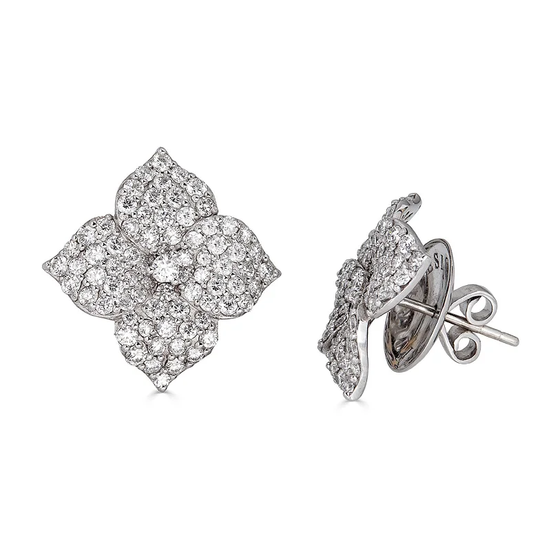 Diamond Flower Earrings