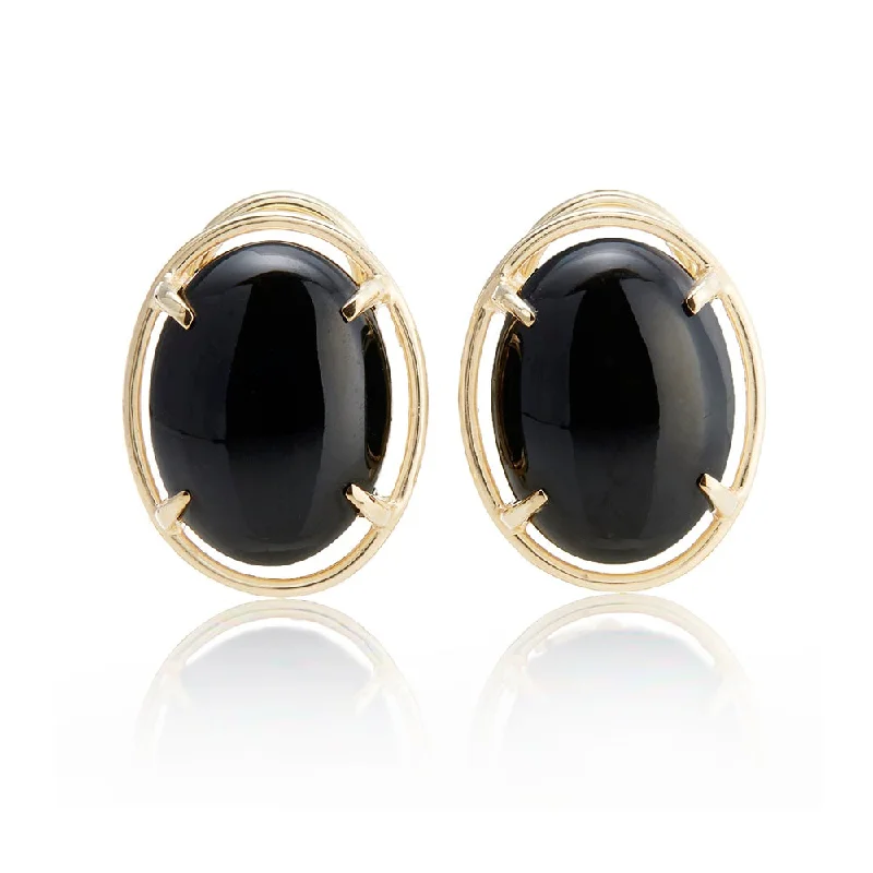 Peninsula Earrings in Black Jade