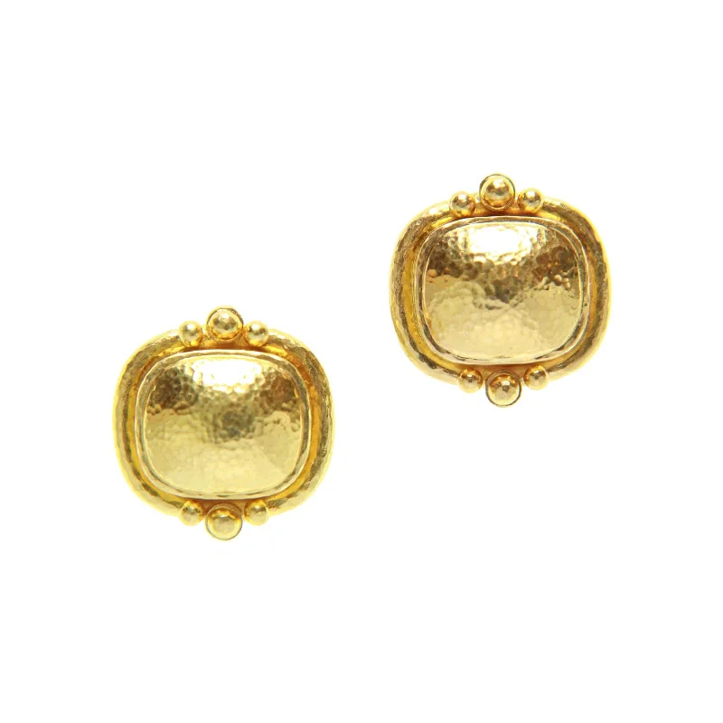 Gold Horizontal Cushion Earrings