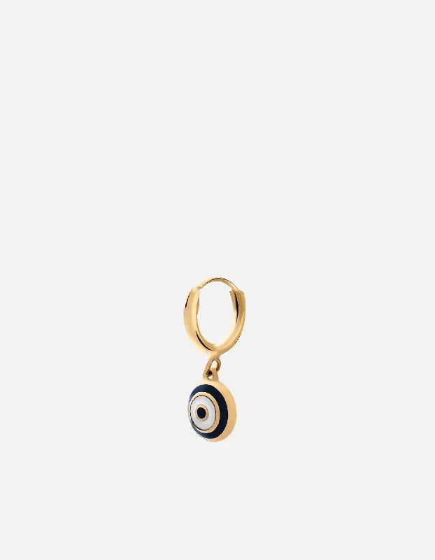 Ojos Huggie Earring, Gold Vermeil/Blue