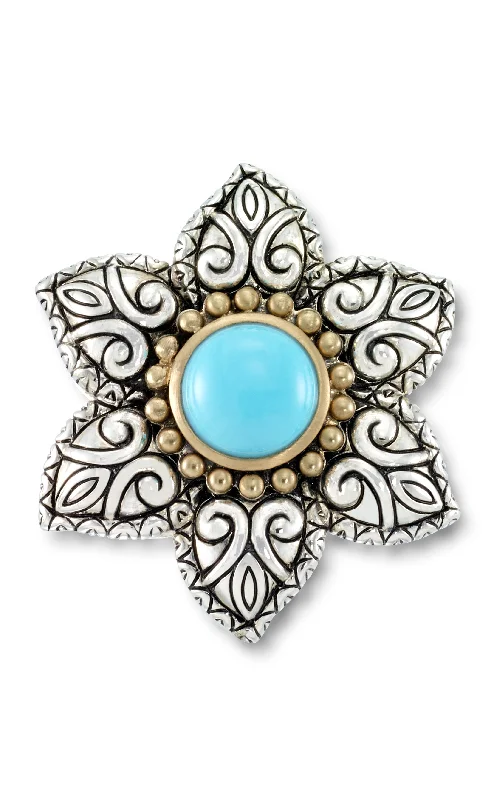 Flower Station/Pendant - Turquoise