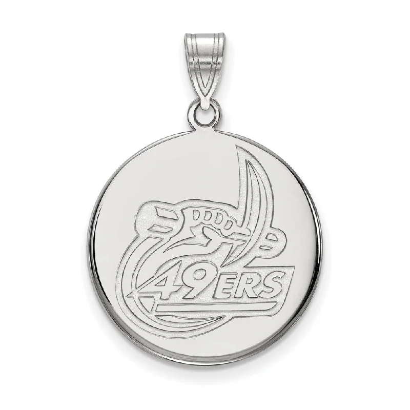 10k White Gold North Carolina at Charlotte Large Disc Pendant