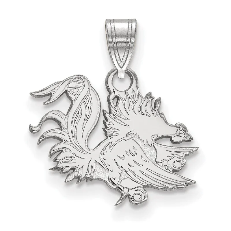 10k White Gold South Carolina Small Mascot Pendant