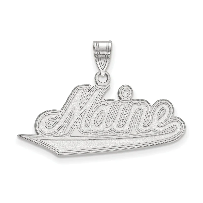 10k White Gold U. of Maine Large Pendant