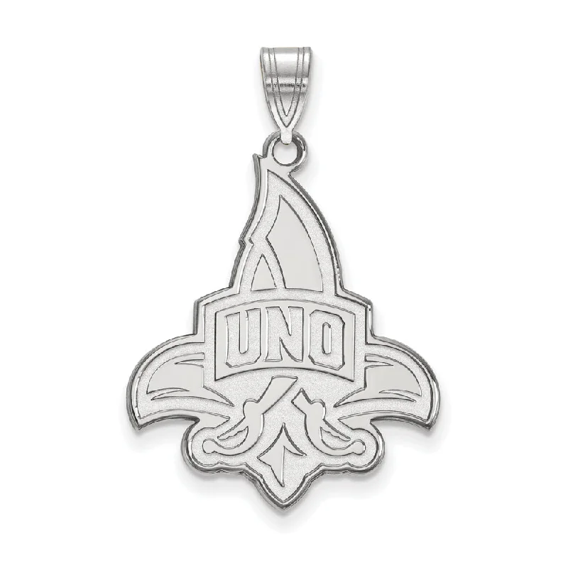 10k White Gold U. of New Orleans XL Pendant