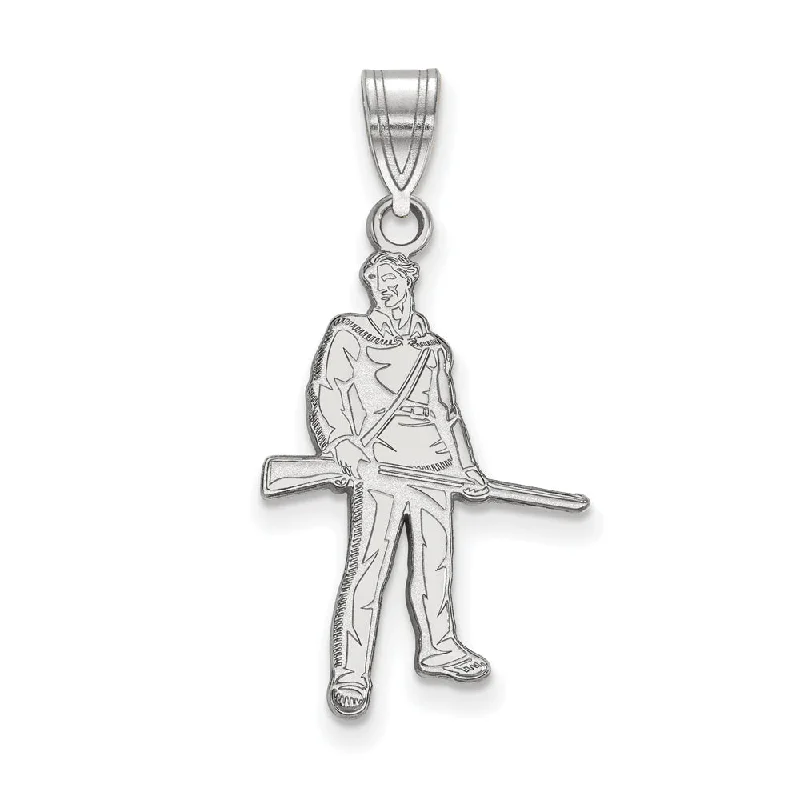 10k White Gold West Virginia U. Medium Mascot Pendant