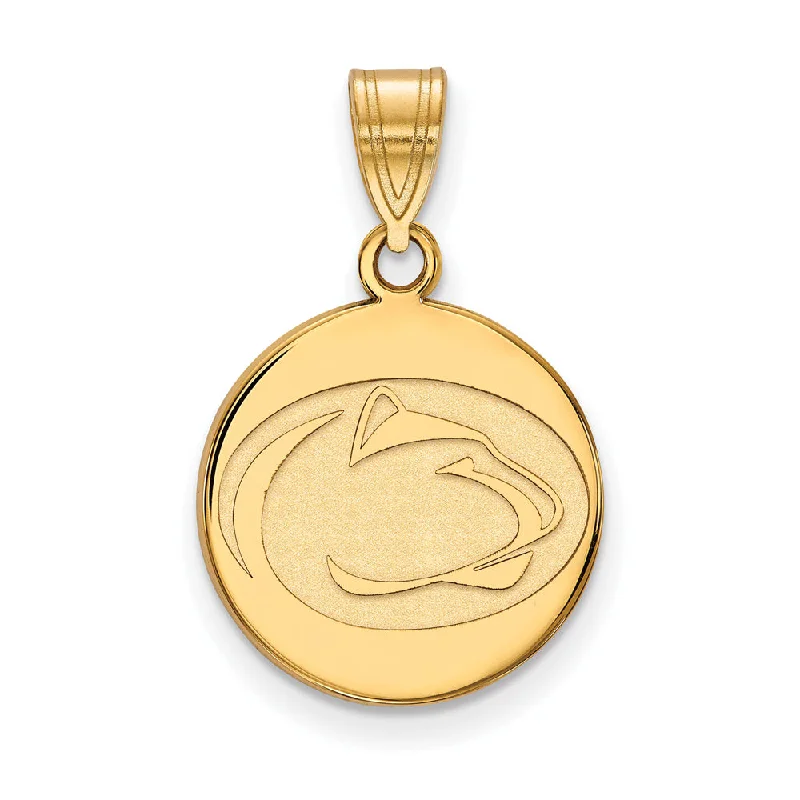 10k Yellow Gold Penn State Medium Disc Pendant